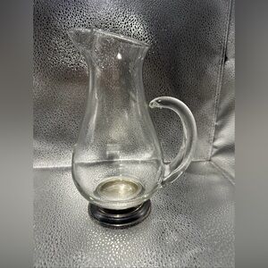 Vintage Webster Sterling Bass bass Clear Glass Pitcher with Handle